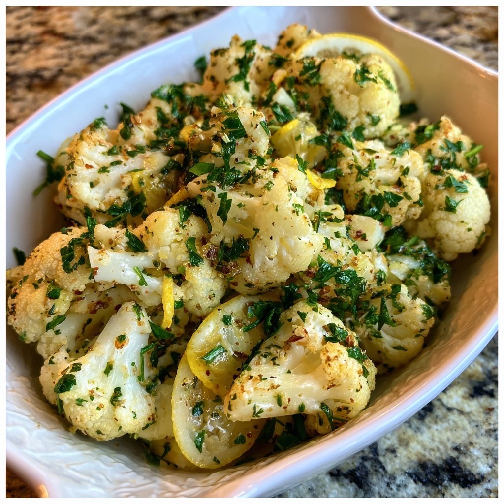 Blumenkohl mit Petersilie und Zitrone