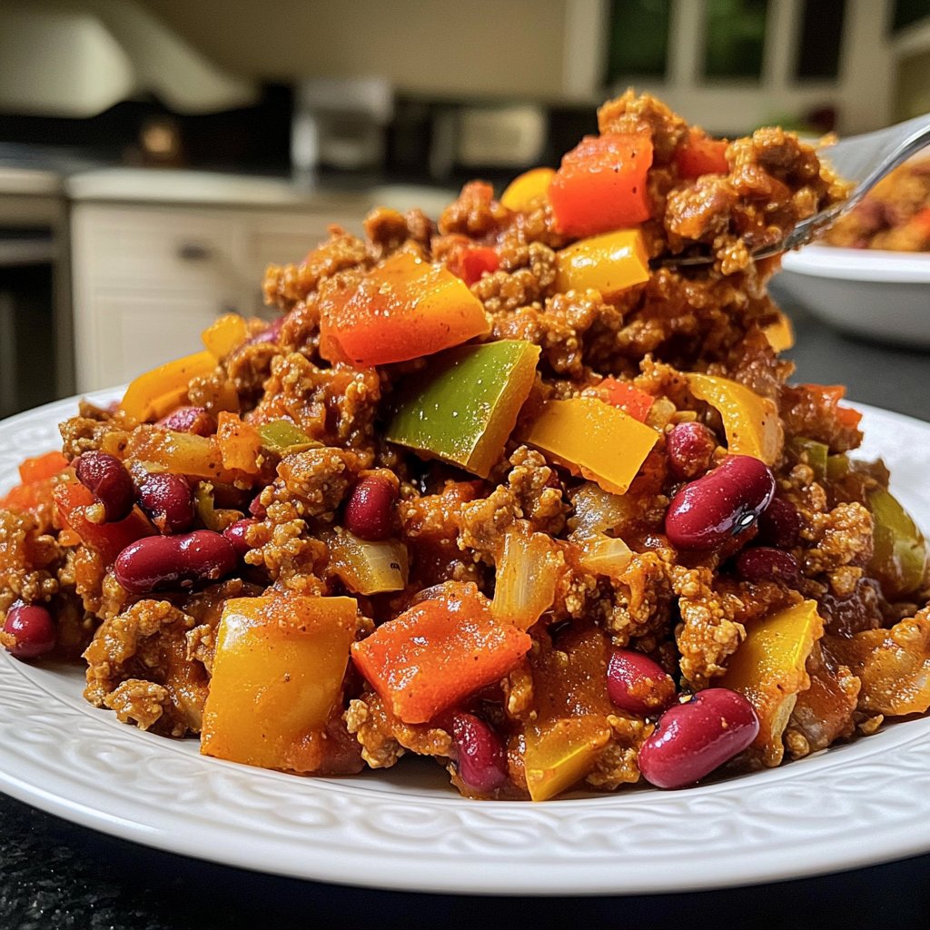 Hackfleisch Pfanne mit Kidneybohnen
