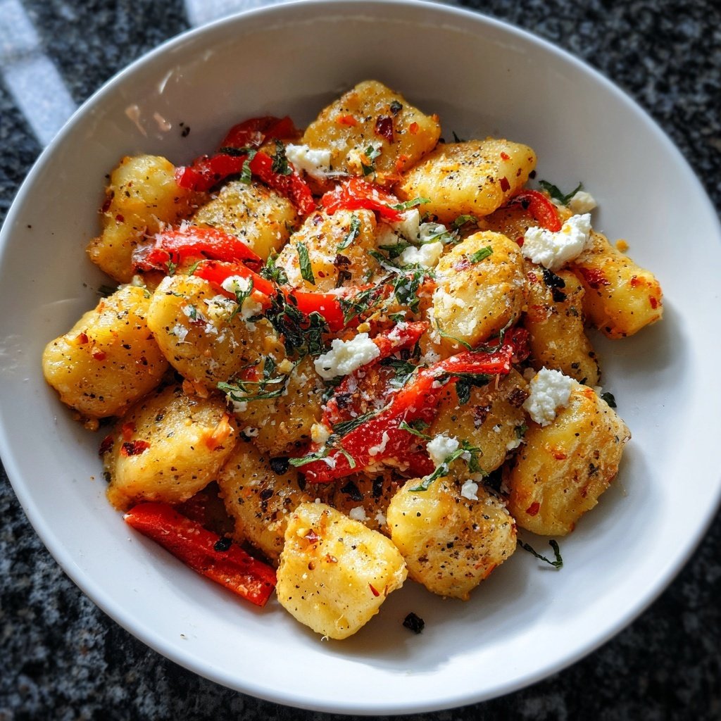 Gnocchi mit Paprika und Feta