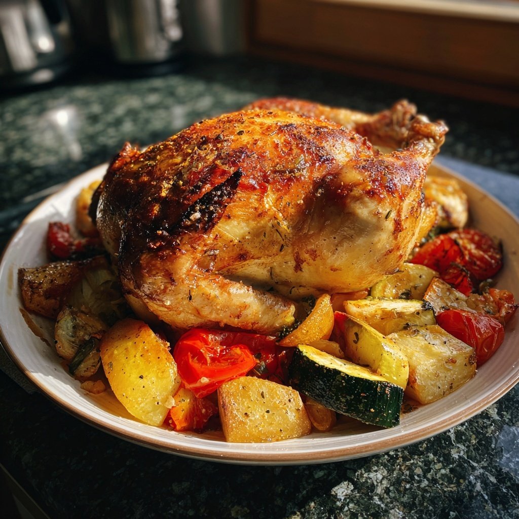 Hähnchen Gemüse Blech Aus Dem Ofen