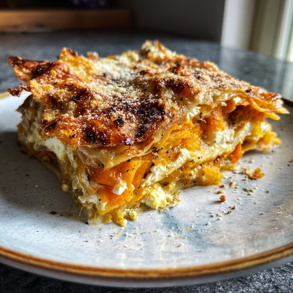 Lasagne mit Kürbis und Feta