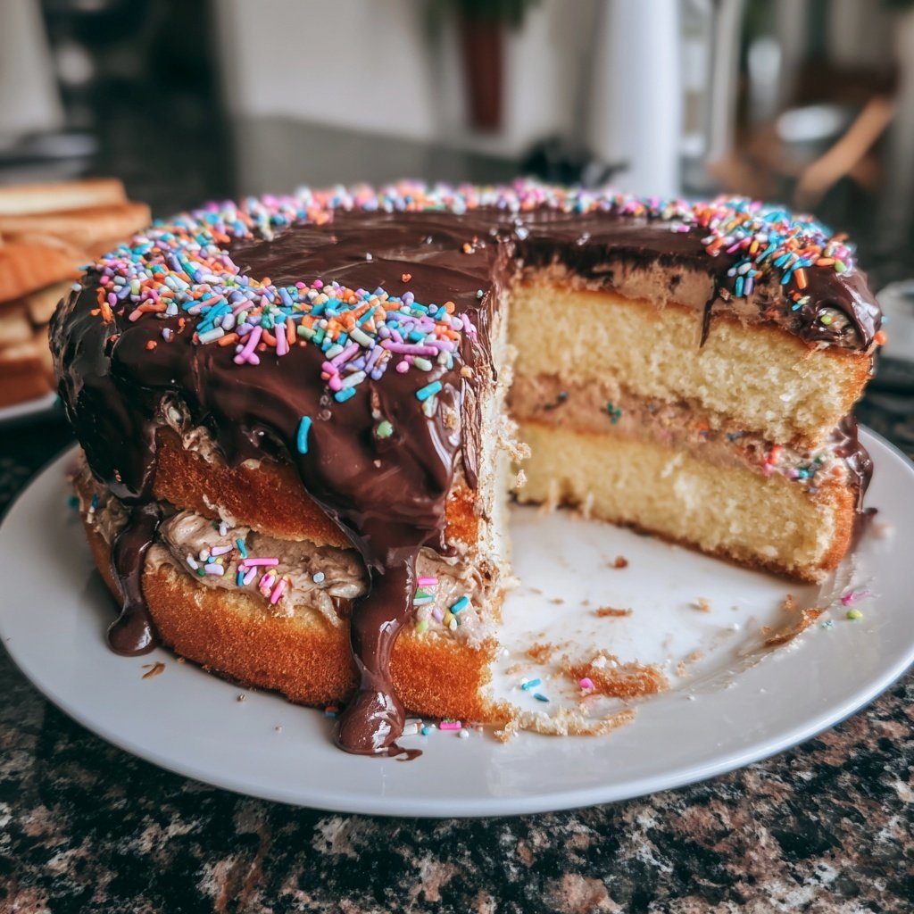 Geburtstagskuchen mit Schokosahne