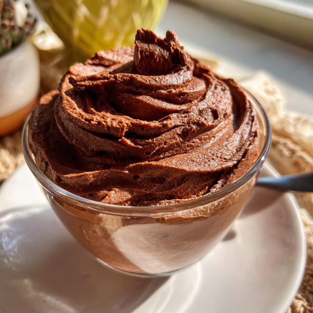 Mousse au Chocolat mit Rosenwasser
