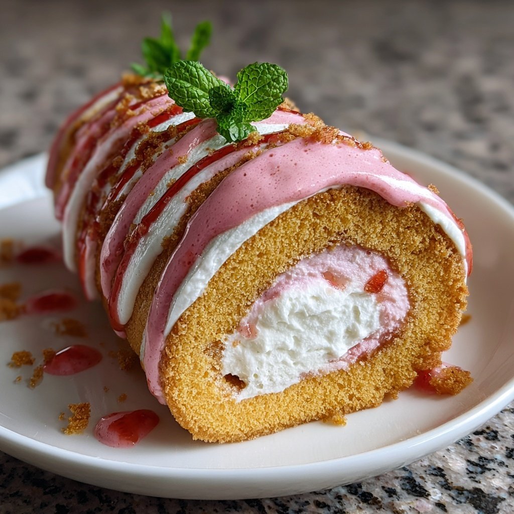 Erdbeer Biskuitrolle