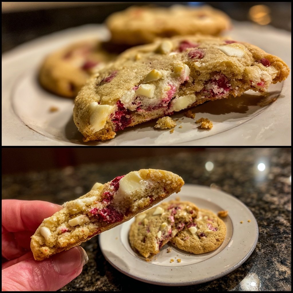 Cookies mit weißer Schokolade und Beeren