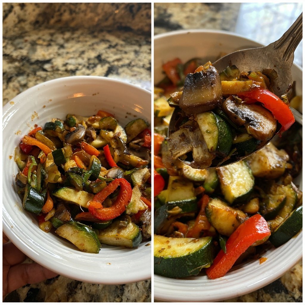 Kalorienarme Gemüsepfanne Mit Champignons