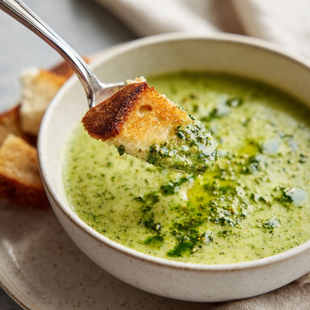 Brokkoli Suppe Mit Kräuter Öl